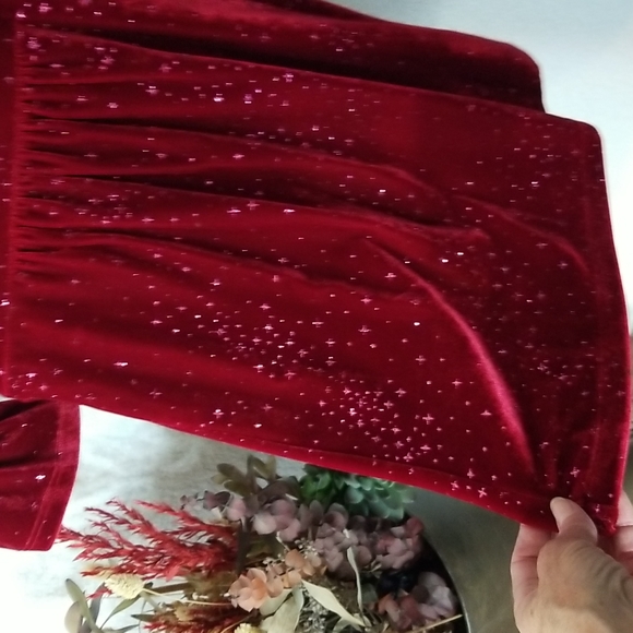 Sparkly dress, deep red, sz4 - Picture 4 of 5